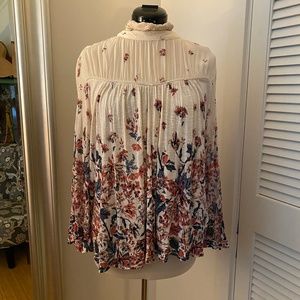 Floral Mesh Cold Shoulder Lucky Brand Blouse